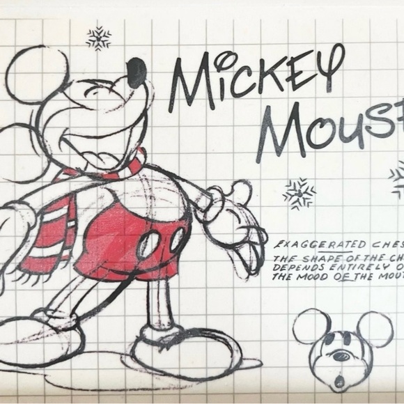 Disney Christmas Sketch Mickey and Minnie Mouse Bamboo Rectangular Serving Tray - Picture 4 of 12